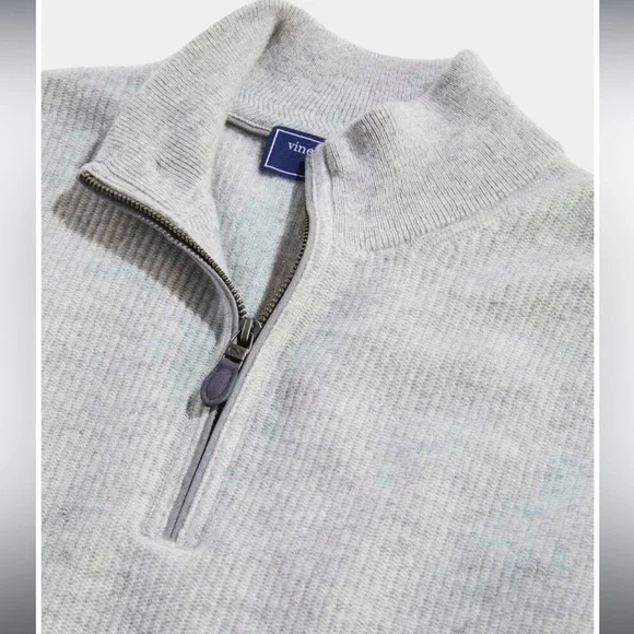 Vineyard Vines Cashmere Quarter Zip Sweater - Picture 8 of 8